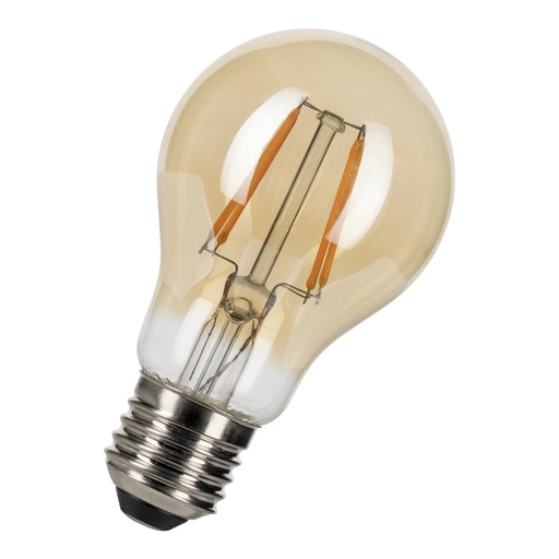 [H54475] A60 Filament LED Gold pære - 240V / 4W, E27, dæmpbar (2200K)