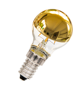 [H55075] G45 Filament LED topforspejlet - 240V 3W E14 Guld, Dæmpbar