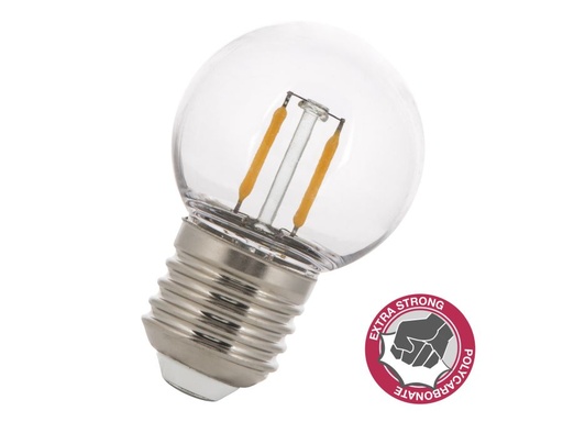 [H57670] G45 LED Filament Safe - 4W 2700K Klar slagfast plast