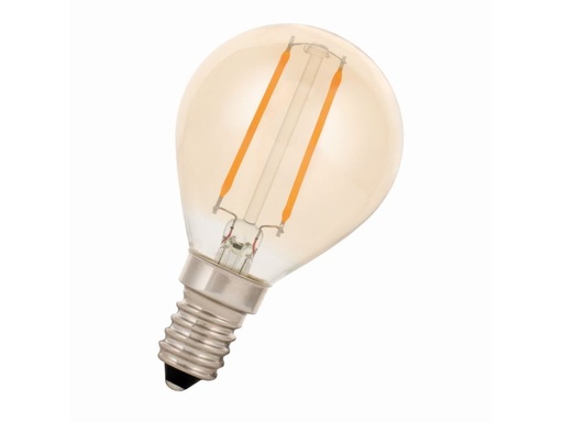 [H32415] G45 Filament LED Gold kronepære - 240V / 2W, E14 (2200K)