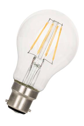 [H46679] A60 Filament LED pære - 240V 5W klar, B22d sok. (2700K)