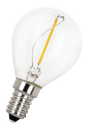 [H46686] G45 Filament LED kronepære - 240V 1W klar, E14 sok. (2700K)