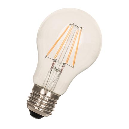 [H46635] A60 Filament LED pære - 240V 6W klar, E27 sok. (2700K)
