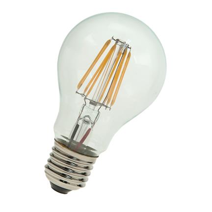 [H46639] A60 Filament LED pære - 240V 8W klar, E27 sok. (2700K)
