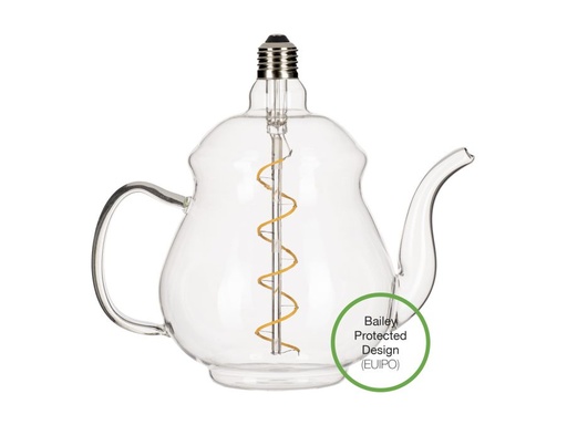 [H48675] Teapot Earl LED pære - 4W, E27, Klar (2200K)