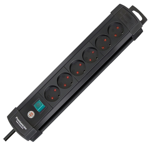 [6228100718] Stikdåse 6-vejs m. jord og afbryder og 3m. ledning