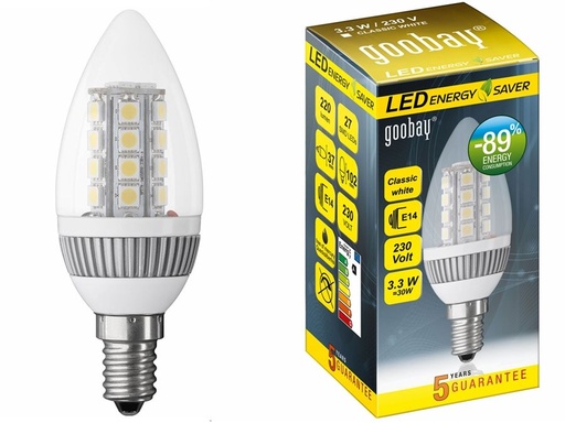 [H14256] E14 LED kertepære - 230V / 3,8W Neutral Hvid (=25W)
