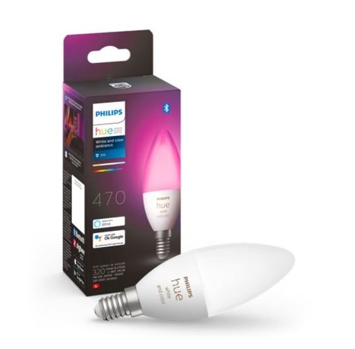 [H60120] HUE White and Color ambiance E14 kertepære - 4W, BT (1-pak)