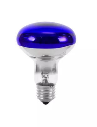 [H18224] R80 spotpære - 60W / 230V, E27, BLÅ