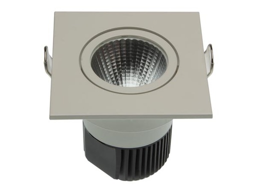 [H43239] LED indbygningsspot - 230V / 6W kvadrat hvid kip, Varm Hvid