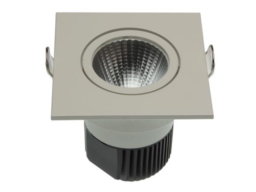 [H43240] LED indbygningsspot - 230V / 9W kvadrat hvid kip, Varm Hvid