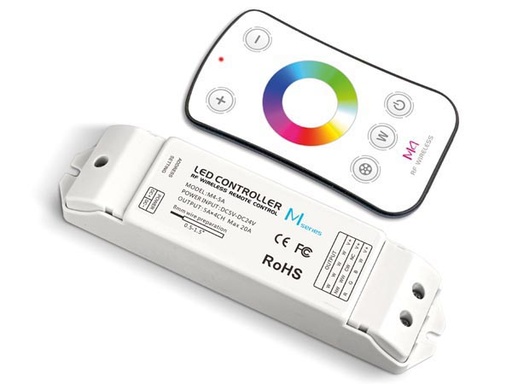 [H46878] Farvestyring til RGBW LED strips - Inkl. fjernbetjening