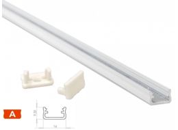 [H28666] Alu. LED profil - Type A, Hvidlakeret (2,02m)