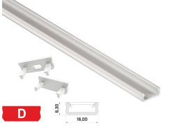 [H29083] Alu. LED profil - Type D, Hvidlakeret (2,02m)