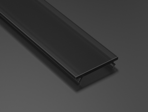 [H19574] Cover til alu. LED profil, 12mm, Sort, UV best. (2,02m)