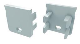 [H46759] Endestykke til LED profil type Y - Hvid m. hul (1 stk.)