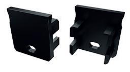 [H46782] Endestykke til LED profil type Y - Sort m. hul (1 stk.)