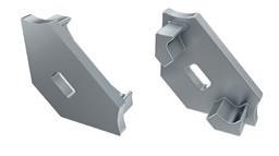 [H46553] Endestykke til LED profil type C - Grå m. hul (1 stk.)