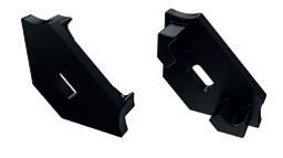 [H46540] Endestykke til LED profil type C - Sort m. hul (1 stk.)