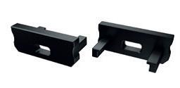 [H46580] Endestykke til LED profil type D - Sort m. hul (1 stk.)