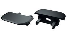 [H46615] Endestykke til LED profil type Z - Sort m. hul (1 stk.)