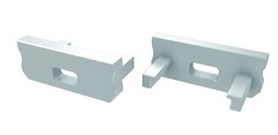 [H46586] Endestykke til LED profil type D - Hvid m. hul (1 stk.)
