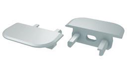 [H46589] Endestykke til LED profil type Z - Hvid m. hul (1 stk.)