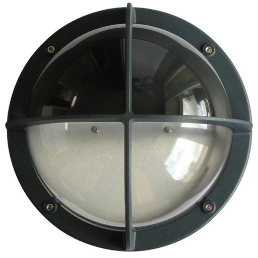 [673011] MIA skotlampe koksgrå E27 60W halvskærm IP44