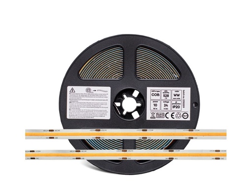 [H53577] COB LED strip (IP20) - 24V, 10mm, Varm Hvid (3000K) (5m)