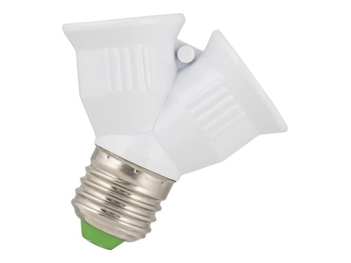 [H38108] Pæresokkel adapter - E27 til 2 x E27