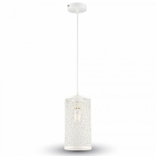 [71313826] Pendel lampe med mønster E27 - Mat hvid