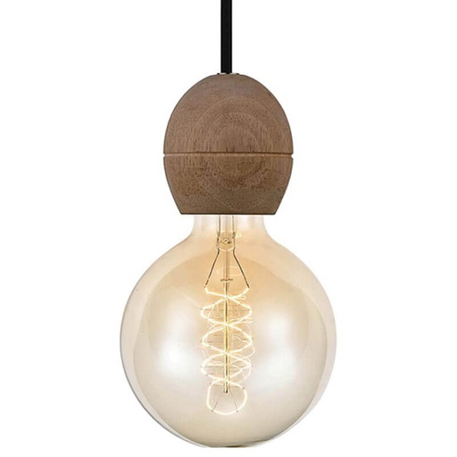 [716814] Light E27 fatningssæt i mørkt træ