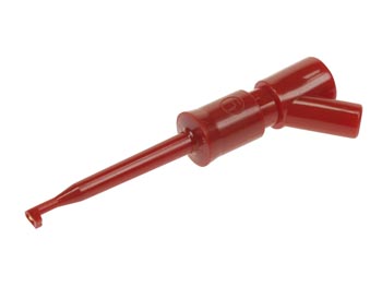 [H19123] Mini testprobe m. gribekrog - Rød (2mm bananfatning)
