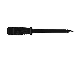 [H19750] Testprobe m. stålspids - Sort (4mm bananfatning)