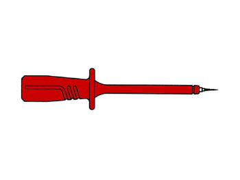 [H19755] Testprobe m. fjederspids - Rød (4mm sikkerhedsbananfatn.)
