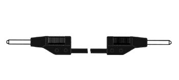 [H19706] Prof. Testledning, 2mm banan, stabelbar, Sort (25cm)