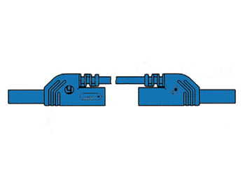 [H19730] Kontaktbeskyttet testledning - 2x4mm, Stabelbar, Blå (50cm)