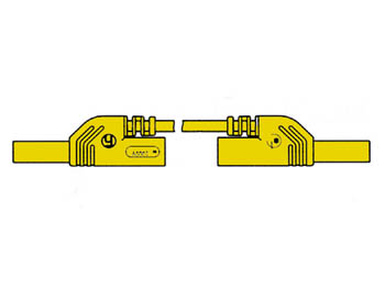 [H19737] Kontaktbeskyttet testledning - 2x4mm, Stabelbar, Gul (50cm)