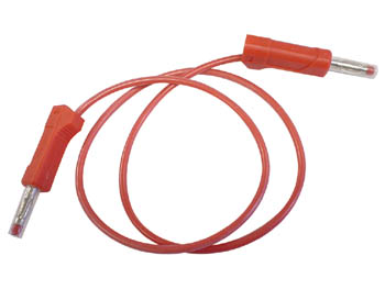 [H19788] Testledning - 2 x 4mm bananstik IEC1010 stabel, Rød (50cm)