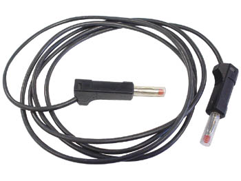 [H19790] Testledning - 2 x 4mm bananstik IEC1010 stabel, Sort (1m)