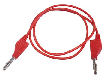 [H19799] Testledning m. bananstik - 4mm, stabelbar, Rød (1m)