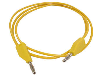 [H19800] Testledning m. bananstik - 4mm, stabelbar, Gul (1m)