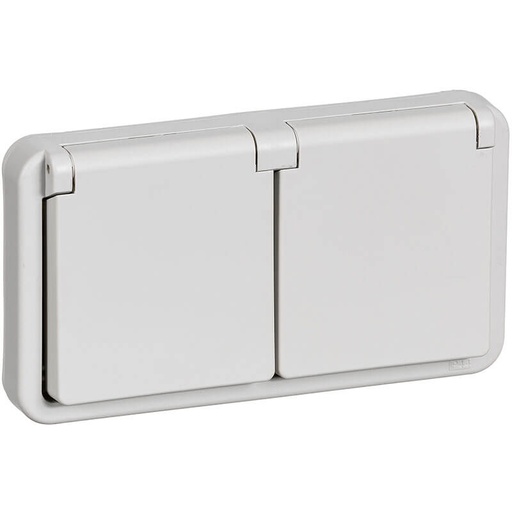 [1017050123] OPUS74 DOBBELT STIKKONTAKT VANDRET 2P+J LG