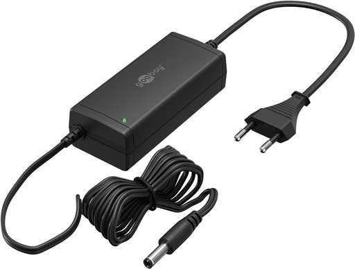 [H33296] Netadapter - 12Vdc / 36W (3A) In-line, Sort (5,5x2,1mm)