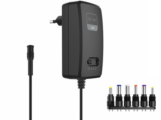 [H57564] Universal netadapter - 13,5/18/24/30Vdc 30W 1A (6 DC-stik)