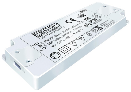 [H62560] Konstantstrøm LED driver - 350mA, 2-37Vdc, 12W (IP20)