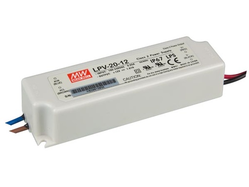 [H43291] LED strømforsyning - 12Vdc / 1,67A 20W (IP67)