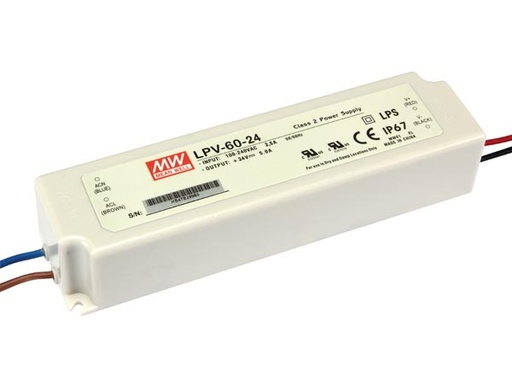 [H43296] LED strømforsyning - 24Vdc / 60W konst.spænding (IP67)