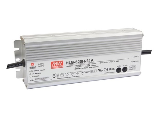 [H47380] LED Strømforsyning - 24Vdc / 13,34A / 320W, vandtæt (IP65)
