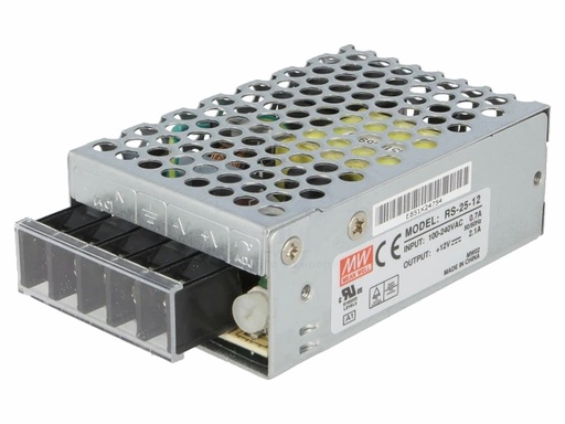 [H43891] Strømforsyning til indbygning - 12VDC / 2,1A / 25,2W